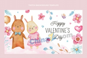 母亲节卡通兔子插画横幅